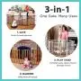 Toddleroo by North States 3 in 1 Metal Superyard: 144'' long extra wide baby gate, barrier or play yard. Hardware or freestanding. 6 panels, 10 sq.ft. enclosure (30'' tall, Beige)