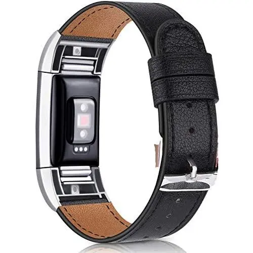 Meliya Leather Bands Compatible with Fitbit Charge 2 Bands for Women and Men, Adjustable Soft Leather Wristband with Metal Clasp for Fitbit Charge 2 (for 5.5''-8.1'' Wrists, Black) Meliya Leather Bands Compatible with Fitbit Charge 2 Bands for Women and Men, Adjustable Soft Leather Wristband with Metal Clasp for Fitbit Charge 2 (for 5.5''-8.1'' Wrists, Black)