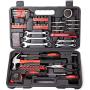 Cartman 148-Piece Tool Set - General Household Hand Tool Kit with Plastic Toolbox Storage Case, Socket & Socket Wrench Sets