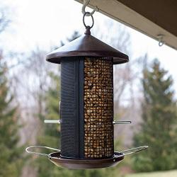 Cottage Garden Hanging 12 inch Cherry Woodgrain Finish Heavy Duty Mesh Metal 3 Lb. Bird Feeder