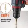 Double Headed Sheet Metal Nibbler, REXBETI Drill Attachment Metal Cutter with Extra Punch and Die, 1 Cutting Hole Accessory and 1 Step Drill Bit, Perfect for Straight Curve and Circle Cutting (gold) Double Headed Sheet Metal Nibbler, REXBETI Drill Attachment Metal Cutter with Extra Punch and Die, 1 Cutting Hole Accessory and 1 Step Drill Bit, Perfect for Straight Curve and Circle Cutting (gold)