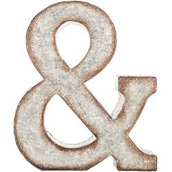 Galvanized Metal 3D Wall Letter Block Monogram Ampersand Wedding Engagement Decor