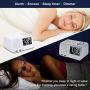 Alarm Clock Radio Digital FM Led Display Radio with USB Port Dual Alarms Dimmer Snooze Sleep Timer for Bedroom-White