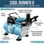 Master Airbrush Cool Runner II Dual Fan Air Compressor Airbrushing System Kit with 3 Professional Airbrush Sets, 0.2, 0.3 mm Gravity & 0.8 mm Siphon Feed - Hose, Holder, How To Airbrush Learning Guide