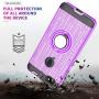 ZTE Blade X Z965 Case with HD Screen Protector,Ymhxcy 360 Degree Rotating Ring & Bracket Rubber Dual Layer Shock Bumper Resistant Back Cover for ZTE Blade X Z965-ZH Purple