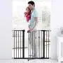 Munchkin Easy Close XL Pressure Mounted Baby Gate for Stairs, Hallways and Doors, Walk Through with Door, 29.5'' - 51.6'' Wide, Metal, Dark Grey