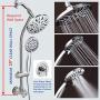 AquaDance 28'' Drill-Free Stainless Steel Slide Bar Combo Rain Showerhead 6-Setting Hand Revolutionary Low 3-Way Diverter for Easy Reach, Dual Shower Head Spa System - Chrome Finish