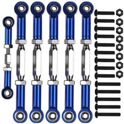 7-Pack Adjustable Alloy Turnbuckles Aluminum Camber Toe Links Set for 1/10 Traxxas Slash 2WD RC Truck Upgrade Hop-Up Parts