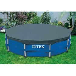 Intex 15ft x 48in Metal Frame Above Ground Swimming Pool Set & 15ft Pool Cover