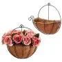 Metal Hanging Planter Basket with Coco Coir Liner Wall Mount Wire Plant Holder for Indoor Outdoor Garden Porch and Balcony (2 Pack) (10 inch)