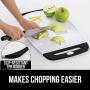 Gorilla Grip Original Oversized Cutting Board, 3 Piece, Perfect for the Dishwasher, Juice Grooves, Larger Thicker Boards, Easy Grip Handle, Non Porous, Extra Large, Kitchen, Set of 3, Black