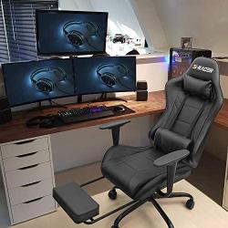 Homall Gaming Chair Computer Office Chair Ergonomic Desk Chair with Footrest Racing Executive Swivel Chair Adjustable Rolling Task Chair (Black)