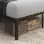 SHA CERLIN Queen Size Bed Frame with Industrial Wooden Rivet Headboard / Splash Platform Bed Frame with 13 Strong Metal Slats Support / Noise Free / Easy Assembly / Rustic Brown SHA CERLIN Queen Size Bed Frame with Industrial Wooden Rivet Headboard / Splash Platform Bed Frame with 13 Strong Metal Slats Support / Noise Free / Easy Assembly / Rustic Brown