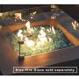 COSIEST 2-Piece Outdoor Propane Firepit Table Set, Gray Faux Stone 35 inches Square Fire Table w 50,000 BTU Stainless Steel Burner, Wind Guard, w Metal Lid 20 Gallon Hideway Tank for Garden, Porch