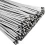 150 Pieces Stainless Steel Cable Zip Ties Metal Coated Locking Cord Organizer Ties for Exhaust Heat Wrap, 5.9 Inches