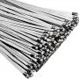 150 Pieces Stainless Steel Cable Zip Ties Metal Coated Locking Cord Organizer Ties for Exhaust Heat Wrap, 5.9 Inches 150 Pieces Stainless Steel Cable Zip Ties Metal Coated Locking Cord Organizer Ties for Exhaust Heat Wrap, 5.9 Inches