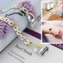 Wearlizer Compatible with Fitbit Charge 3 / Charge 4 Bands for Women Metal Replacement Charge 3 hr Band Strap with Bling Rhinestone Bracelet Bangle for Fitbit Charge 4 Special Edition - Gold+Silver