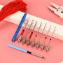 15 Pieces Cross Stitch Set Includes Embroidery Punch Needle Seam Ripper Scissors Threader Thimble Pipe for Cross Stitch Craft Supplies