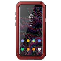 Galaxy S9 Plus Case, LUSTAM Water Resistant Shockproof Aluminium Alloy Rubber Tank Case for Samsung Galaxy S9 Plus- Red