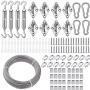 TooTaci Stainless Steel Sun Shade Sails Hardware Kit 5 inch for Triangle Rectangle Sun Shade Sails Installation, Includes 100FT/1/8'' PVC Coated Stainless Steel Metal Wire Cable Ropes Hardware -2 Bags TooTaci Stainless Steel Sun Shade Sails Hardware Kit 5 inch for Triangle Rectangle Sun Shade Sails Installation, Includes 100FT/1/8'' PVC Coated Stainless Steel Metal Wire Cable Ropes Hardware -2 Bags