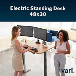 Vari Electric Standing Desk 48'' x 30'' - Dual Motor Sit to Stand Desk - Push Button Memory Settings - Solid Top with 3-Stage Adjustable Steel Legs - Work or Home Office Desk