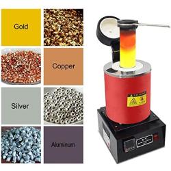 Gold Melting Furnace 1150℃ /2102 ℉ Electric Digital Melting Furnace Machine with Graphite Crucible.Gold, Silver, Copper and Aluminum Smelter Casting Refining Kiln Tools, 1400W (1KG+3KG)