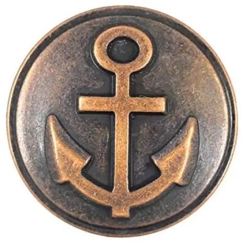 Bezelry 12 Pieces Anchor Metal Shank Buttons 25mm (1 inch) (Antique Copper) Bezelry 12 Pieces Anchor Metal Shank Buttons 25mm (1 inch) (Antique Copper)