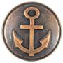 Bezelry 12 Pieces Anchor Metal Shank Buttons 25mm (1 inch) (Antique Copper)