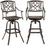 Best Choice Proucts 3-Piece Outdoor Cast Aluminum Bar Height Bistro Set for Patio, Porch w/ 2 360-Swivel Chairs - Antique Copper