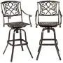 Best Choice Proucts 3-Piece Outdoor Cast Aluminum Bar Height Bistro Set for Patio, Porch w/ 2 360-Swivel Chairs - Antique Copper Best Choice Proucts 3-Piece Outdoor Cast Aluminum Bar Height Bistro Set for Patio, Porch w/ 2 360-Swivel Chairs - Antique Copper