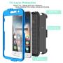 Tinysaturn Galaxy Luna Case, Galaxy Amp 2 Case, Galaxy Express 3 Case,J1 2016 Case, (TM) [Yvenus Series] [Blue] Shock Absorbing Holster Belt Clip [Built-in Screen] Cover for Samsung Galaxy J1 2016