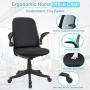 Mid-Back Ergonomic Home Office Chair,Komene Adjustable Mesh Computer Chair Thickened Seat Desk Chair with Lumbar Support and Flip-up Armrest Task Chair, Hold on 300lbs