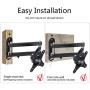 Suptek TV Wall Mount Swivel Tilt Rotation Full Motion Adjustable Articulating for Most 15-27 inch LED, LCD Monitor Wall Mount VESA 75,100 (MA2720)