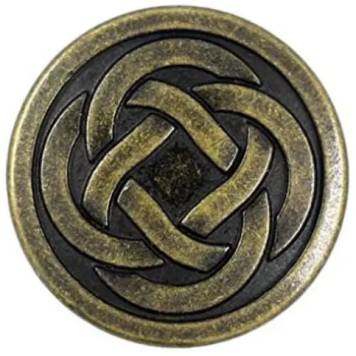 Bezelry 12 Pieces Tiny Celtic Knot Metal Shank Buttons. 20mm (3/4 inch) (Antique Brass)