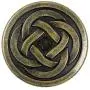 Bezelry 12 Pieces Tiny Celtic Knot Metal Shank Buttons. 20mm (3/4 inch) (Antique Brass)
