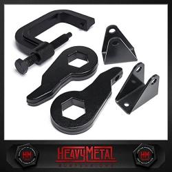 Heavy Metal Suspensions - Fits K2500 K3500 Leveling Kit Adjustable 1 to 3 Inch Front End Torsion Bar Lift Keys with Shock Extenders and Unloading Tool