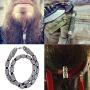 Yahpetes Hair Beads 24 Pcs Viking Rune Beads Sliver Norse Rings 0.51'' Norse Rings Original Viking Runes Charms Beads for Bracelets Paracord Pendant Necklace DIY for Beard Hair