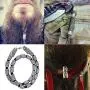Yahpetes Hair Beads 24 Pcs Viking Rune Beads Sliver Norse Rings 0.51'' Norse Rings Original Viking Runes Charms Beads for Bracelets Paracord Pendant Necklace DIY for Beard Hair