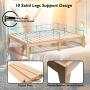 Giantex 14 Inch Solid Wood Platform Bed Frame, Rubber Wood Made Mattress Foundation, Heavy Duty Slats Support, No Box Spring Needed (Wood, Queen)