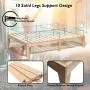 Giantex 14 Inch Solid Wood Platform Bed Frame, Rubber Wood Made Mattress Foundation, Heavy Duty Slats Support, No Box Spring Needed (Wood, Queen)