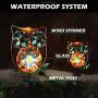 LeiDrail Solar Garden Light Outdoor Decorative Stake Owl Wind Spinner Metal Pathway Lights Solar Powered Yard Decor Waterproof Warm White Landscape Lighting for Lawn Patio Walkway