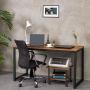 HOOBRO Computer Desk, 55.1 x 23.6 x 29.9 Inch Industrial Office Study Desk, PC Table Workstation for Home Office, Sturdy Writing Desk with Metal Frame, Easy to Assemble, Rustic Brown BF68DN01