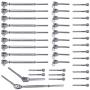 Muzata 10 Set Stainless Steel Cable Railing Kits for 1/8'' Wire Rope,Including 10Pack Jaw Swage Stud Turnbuckles,20Pack Fork Terminal Lag Screw Eyes,T316 Marine Grade CK08,Series CA1 CD1 CS1