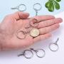Airssory 50PCS 1 Inch(25mm) Metal Split Key Ring with Chain Platinum Color Key Ring Keychain Ring Parts Open Jump Ring and Connector Accessories for DIY