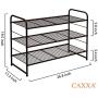 CAXXA 3-Tier Stackable and Expandable Metal Wire Utility Rack Storage For Shoe Household Accessory Organizer Shelf In Entryway Closet Bedroom Kitchen Garage, Bronze