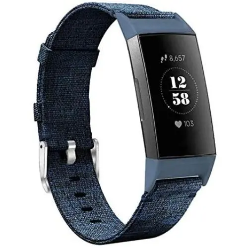 hooroor Canvas Woven Band Compatible for Fitbit Charge 4 / Charge 3 Bands and Charge 3 SE Band, Soft Breathable Fabric Cloth Replacement Wristbands Sports Accessories Small Large for Women Men