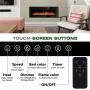 Vitesse 50 inch Wall Mounted and Recessed Electric Fireplace, Adjustable Flame Color and Speed Fireplace Heater Fit for 2 x 4 and 2 x 6 Stud with Touch Screen Control Panel, Remote Control