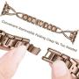 JSGJMY Bling Bands Compatible with Apple Watch Band 38mm 40mm 42mm 44mm Series 5/4/3/2/1 Women Diamond Rhinestone X-Link Metal Jewelry Bracelet(Bronze Gold, 42mm/44mm)