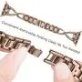 JSGJMY Bling Bands Compatible with Apple Watch Band 38mm 40mm 42mm 44mm Series 5/4/3/2/1 Women Diamond Rhinestone X-Link Metal Jewelry Bracelet(Bronze Gold, 42mm/44mm)