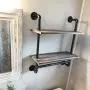 Ucared 2-Tier Vintage Industrial Pipe Bathroom Shelves Wall Mounted,24'' Rustic Wall Shelf with Bath Towel Bars,Farmhouse Towel Rack,Metal & Wooden Floating Shelves,Over The Toilet Storage Shelf Ucared 2-Tier Vintage Industrial Pipe Bathroom Shelves Wall Mounted,24'' Rustic Wall Shelf with Bath Towel Bars,Farmhouse Towel Rack,Metal & Wooden Floating Shelves,Over The Toilet Storage Shelf